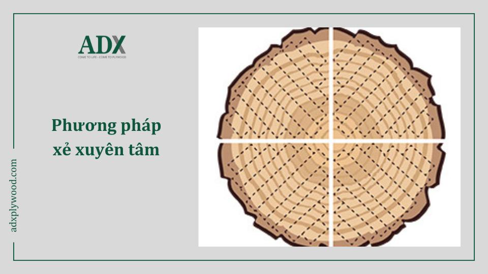 Các phương pháp xẻ gỗ phổ biến - Xẻ xuyên tâm - Quarter Sawing 