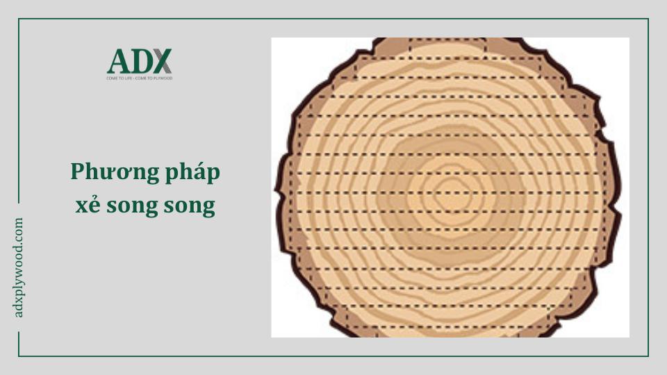 Các phương pháp xẻ gỗ phổ biến - Xẻ song song Plain Sawing 